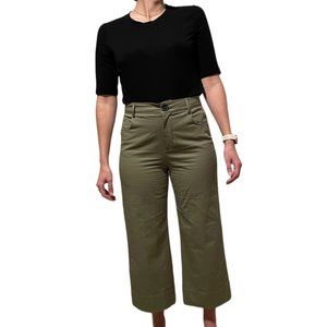 Zara High Waisted Green Wide Leg Pants